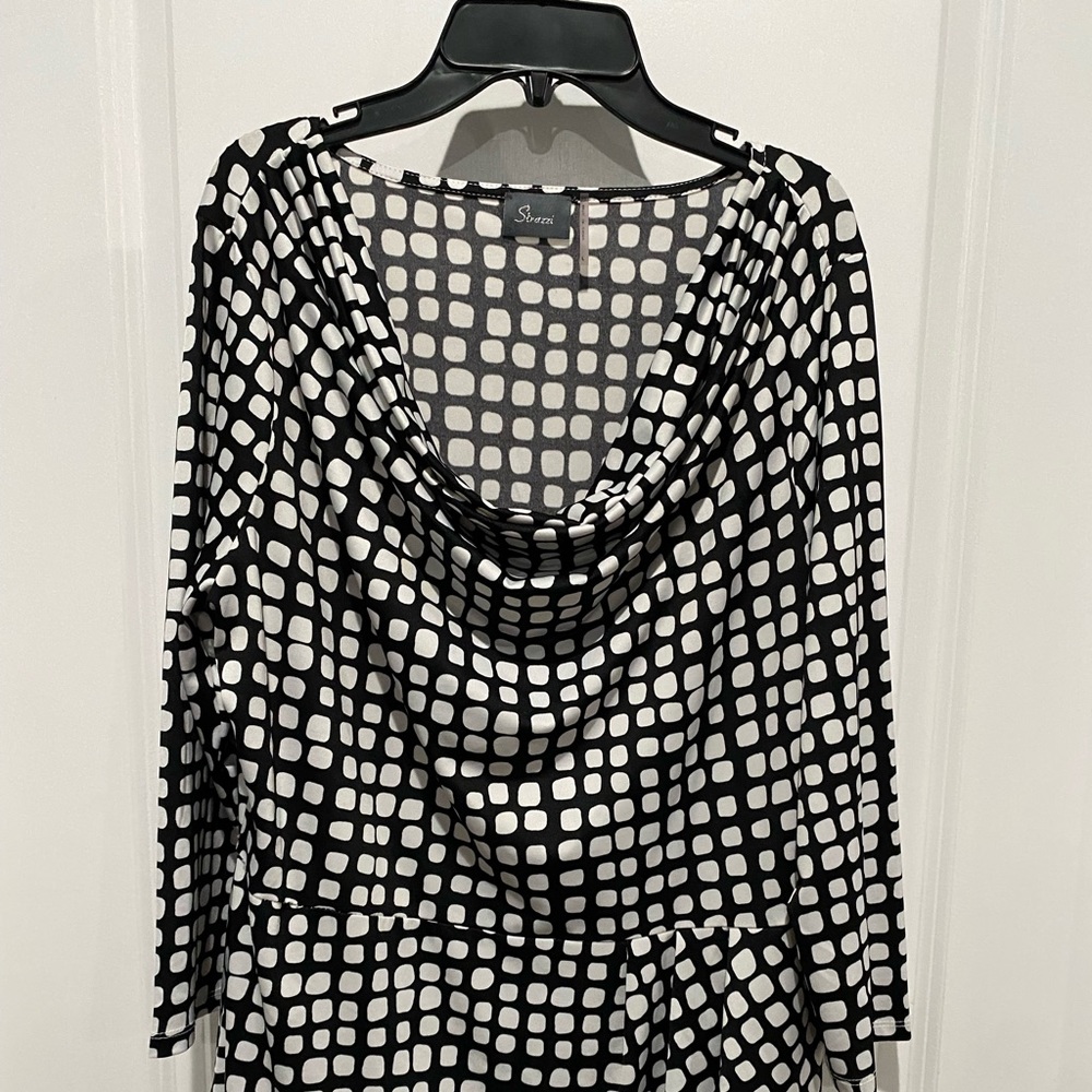 Strazzi cowl neck 3/4 sleeve shirt, Sz L